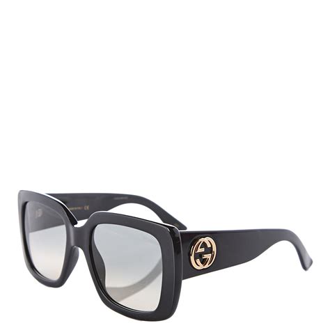 gucci square acetate sunglasses black|Gucci large square frame sunglasses.